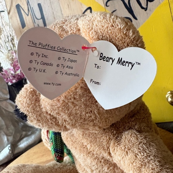 This is a Ty Pluffies "Beary Merry" the Bear plush toy 🧸 - Picture 5 of 10